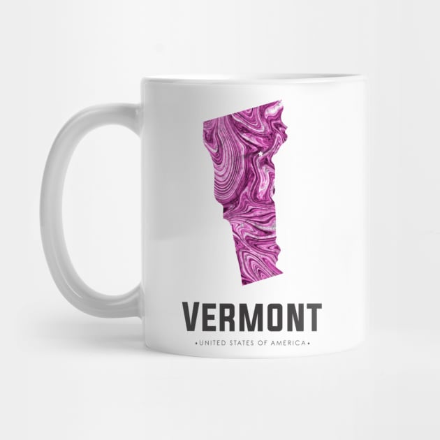 Vermont state map abstract pink by StudioGrafiikka